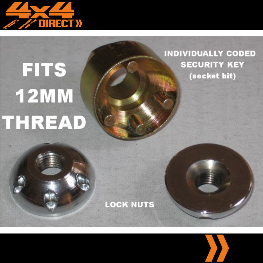 12MM ANTI THEFT LOCK NUTS FOR IPF DRIVING SPOT LIGHTS