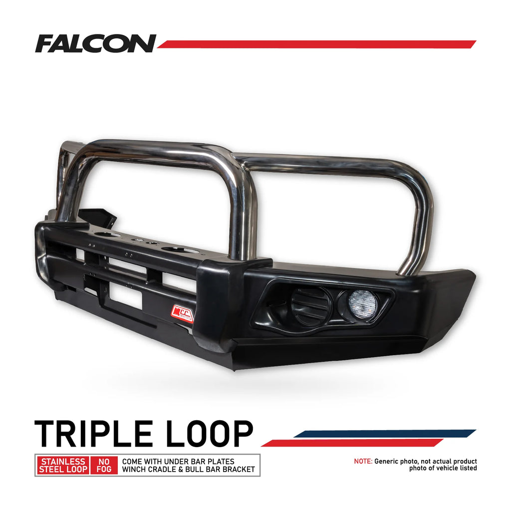 MCC FALCON TRIPLE LOOP BULLBAR WITHOUT FOG LIGHTS FOR GREAT WALL CANNON 25-ON