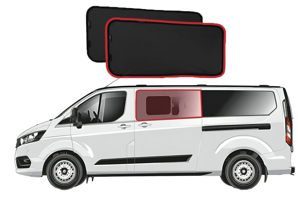 FORD TRANSIT CUSTOM/TOURNEO CUSTOM 1ST GENERATION CAR REAR WINDOW SHADES (2012-2024)