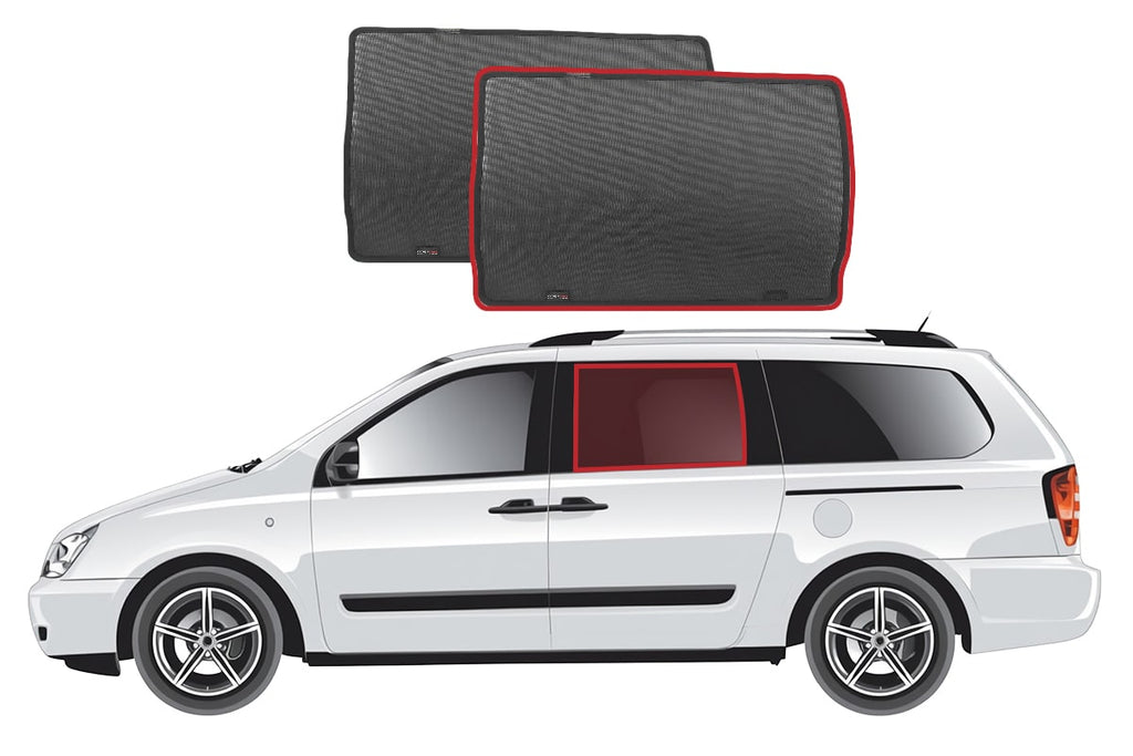 KIA CARNIVAL/GRAND CARNIVAL/SEDONA/VQ/CARNIVAL ROYALE | HYUNDAI ENTOURAGE 2ND GENERATION CAR REAR WINDOW SHADES (VQ; 2006-2014)