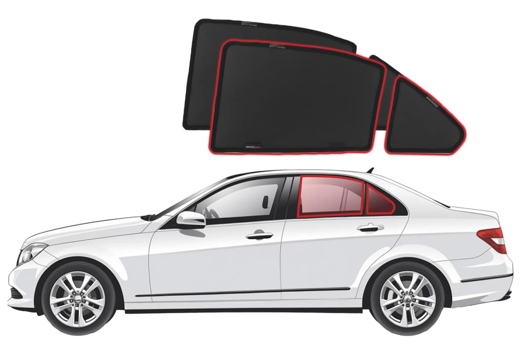 MERCEDES-BENZ C-CLASS SEDAN 3RD GENERATION CAR REAR WINDOW SHADES (W204; 2007-2014)