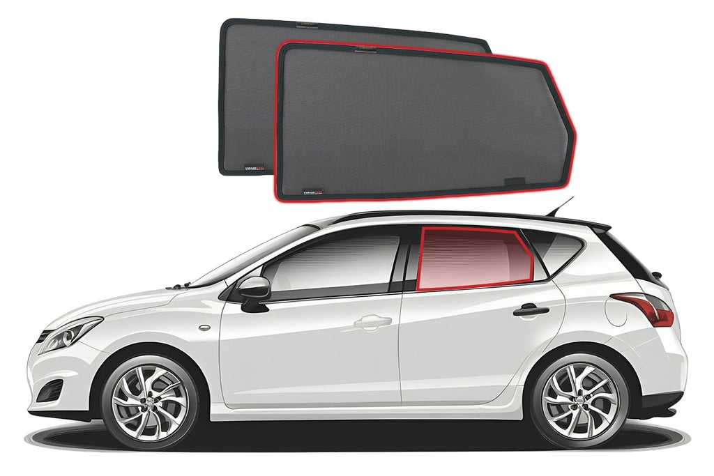 NISSAN PULSAR/TIIDA HATCHBACK 2ND GENERATION CAR REAR WINDOW SHADES (C12; 2011-2018)
