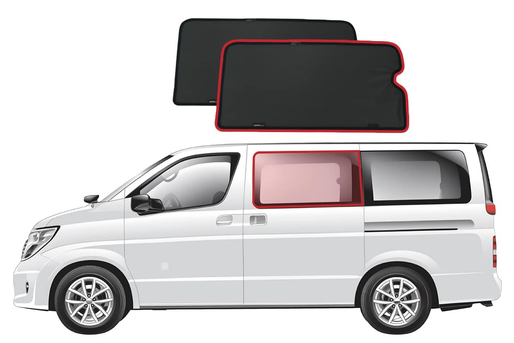 NISSAN ELGRAND 2ND GENERATION CAR REAR WINDOW SHADES (E51; 2002-2010)