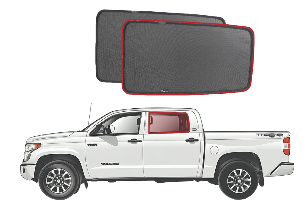TOYOTA TUNDRA CREWMAX 2ND GENERATION CAR REAR WINDOW SHADES (XK50; 2007-2021)