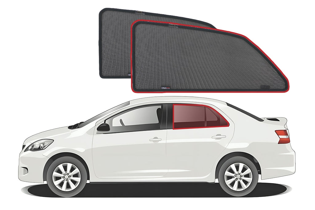 TOYOTA YARIS/BELTA/VIOS SEDAN CAR REAR WINDOW SHADES (XP90; 2005-2012)