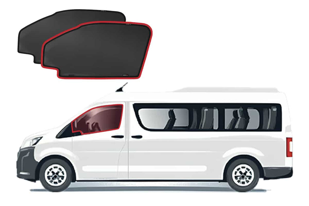 TOYOTA HIACE COMMUTER 6TH GENERATION FRONT DOOR CAR WINDOW SHADES (SLWB)