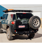 MCC REAR WHEEL CARRIER BAR WITH DUAL JERRY CAN HOLDERS FOR TOYOTA FJ CRUISER 06-17
