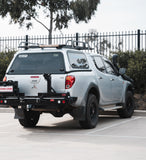 MCC REAR WHEEL CARRIER BAR WITH SINGLE JERRY CAN HOLDER FOR MITSUBISHI TRITON 06-09