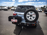 MCC REAR WHEEL CARRIER BAR WITH DUAL JERRY CAN HOLDERS FOR HOLDEN TRAILBLAZER 13-19