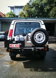 MCC REAR WHEEL CARRIER BAR WITH DUAL JERRY CAN HOLDERS FOR LAND ROVER DISCOVERY 99-04