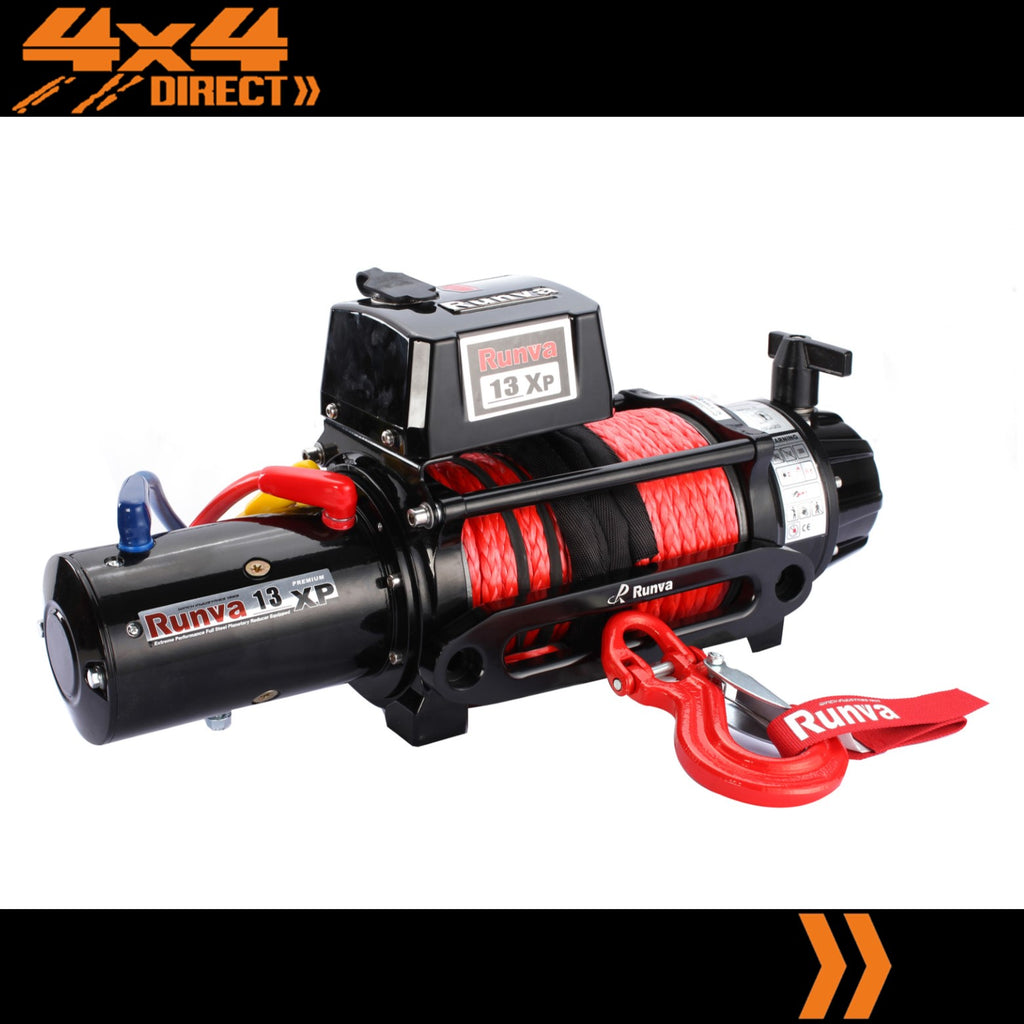 RUNVA 13XP PREMIUM 12V 13000LB ELECTRIC WINCH WITH SYNTHETIC ROPE WATERPROOF