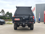 MCC REAR WHEEL CARRIER BAR WITH DUAL JERRY CAN HOLDERS FOR MITSUBISHI TRITON 06-09