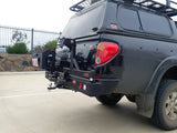 MCC REAR WHEEL CARRIER BAR WITH DUAL JERRY CAN HOLDERS FOR MITSUBISHI TRITON 06-09