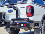 MCC REAR WHEEL CARRIER BAR WITH DUAL JERRY CAN HOLDERS FOR FORD RANGER 22-ON