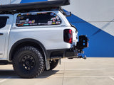 MCC REAR WHEEL CARRIER BAR WITH DUAL JERRY CAN HOLDERS FOR FORD RANGER 22-ON
