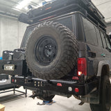 MCC REAR WHEEL CARRIER BAR WITH DUAL JERRY CAN HOLDERS FOR TOYOTA LAND CRUISER 84-07