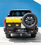 MCC REAR WHEEL CARRIER BAR WITH DUAL JERRY CAN HOLDERS FOR MITSUBISHI TRITON 24-ON