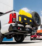 MCC REAR WHEEL CARRIER BAR WITH DUAL JERRY CAN HOLDERS FOR MITSUBISHI TRITON 24-ON