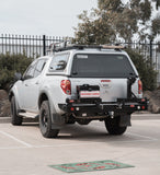 MCC REAR WHEEL CARRIER BAR WITH SINGLE JERRY CAN HOLDER FOR MITSUBISHI TRITON 06-09