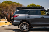 MCC REAR WHEEL CARRIER BAR WITH DUAL JERRY CAN HOLDERS FOR TOYOTA FORTUNER 21-ON