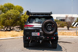 MCC REAR WHEEL CARRIER BAR WITH DUAL JERRY CAN HOLDERS FOR TOYOTA FORTUNER 15-ON