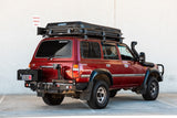 MCC REAR WHEEL CARRIER BAR WITH DUAL JERRY CAN HOLDERS FOR TOYOTA LAND CRUISER 90-98