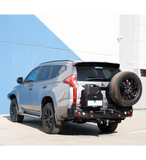 MCC REAR WHEEL CARRIER BAR WITH SINGLE JERRY CAN HOLDER FOR MITSUBISHI PAJERO SPORT 15-20