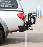 MCC REAR WHEEL CARRIER BAR WITH SINGLE JERRY CAN HOLDER FOR MITSUBISHI TRITON 06-09