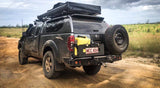 MCC REAR WHEEL CARRIER BAR WITH DUAL JERRY CAN HOLDERS FOR NISSAN NAVARA 04-10