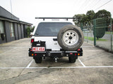 MCC REAR WHEEL CARRIER BAR WITH SINGLE JERRY CAN HOLDER FOR NISSAN NAVARA 97-15