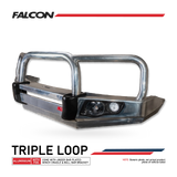 MCC FALCON ALUMINIUM TRIPLE LOOP BULLBAR WITHOUT FOG LIGHTS FOR TOYOTA LANDCRUISER 07-15
