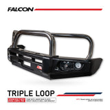 MCC FALCON TRIPLE LOOP BULLBAR WITH FOG LIGHTS FOR GREAT WALL CANNON 25-ON
