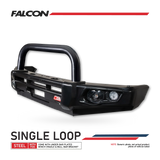 MCC FALCON BLACK LOOP BULLBAR WITH FOG LIGHTS FOR TOYOTA LANDCRUISER 07-20