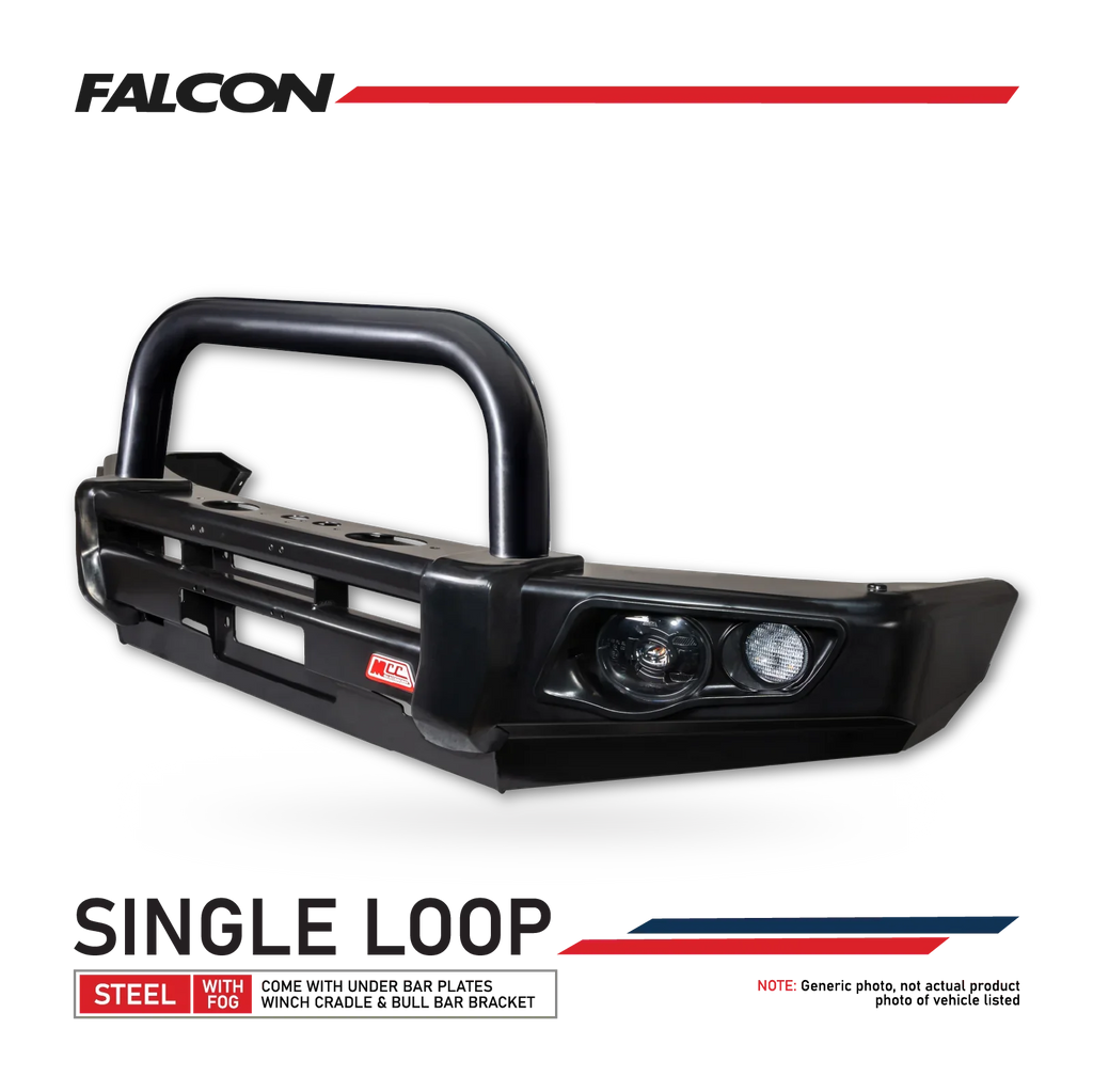 MCC FALCON BLACK LOOP BULLBAR WITH FOG LIGHTS FOR JAC T9 25-ON