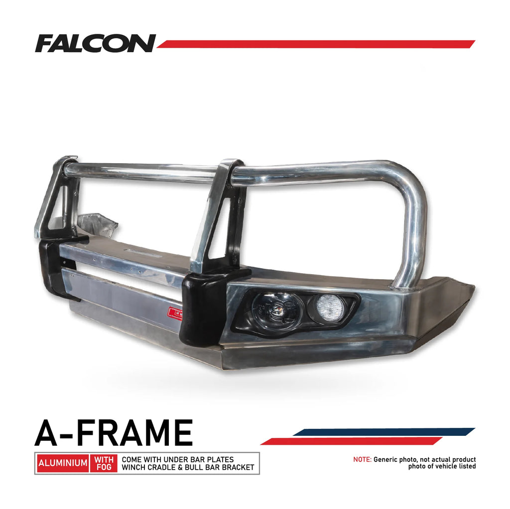 MCC FALCON ALUMINIUM A-FRAME BULLBAR WITHOUT FOG LIGHTS FOR ISUZU MUX 25-ON