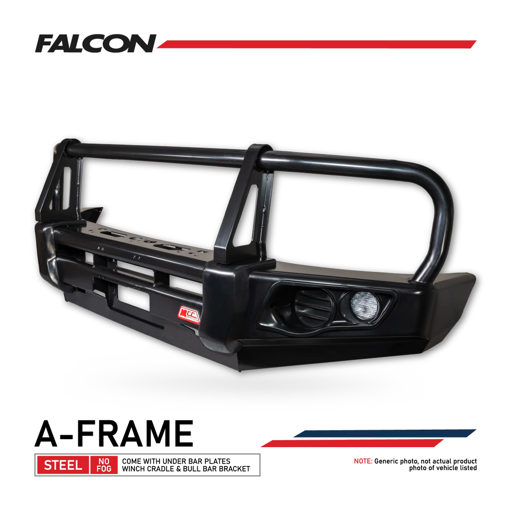 MCC FALCON STEEL A-FRAME BULLBAR WITHOUT FOG LIGHTS FOR HOLDEN RODEO 07-11