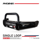 MCC PHOENIX SINGLE BLACK LOOP STEEL BULLBAR FOR TOYOTA FORTUNER 15-20