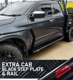 MCC BLACK SIDESTEP/RAIL KIT TO FIT 50MM BULLBAR FOR FORD RANGER EXTRA CAB 22-ON