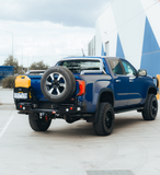 MCC REAR WHEEL CARRIER BAR WITH SINGLE JERRY CAN HOLDER FOR VOLKSWAGEN AMAROK 23-ON