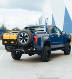 MCC REAR WHEEL CARRIER BAR WITH DUAL JERRY CAN HOLDERS FOR VOLKSWAGEN AMAROK 23-ON