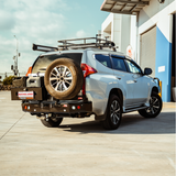 MCC REAR WHEEL CARRIER BAR WITH DUAL JERRY CAN HOLDERS FOR MITSUBISHI PAJERO SPORT 15-20