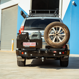 MCC REAR WHEEL CARRIER BAR WITH DUAL JERRY CAN HOLDERS FOR MITSUBISHI PAJERO SPORT 15-20