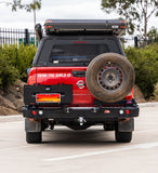 MCC REAR WHEEL CARRIER BAR WITH DUAL JERRY CAN HOLDERS FOR NISSAN NAVARA 15-20