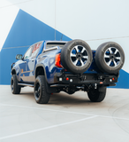 MCC REAR WHEEL CARRIER BAR WITH DUAL REAR WHEEL HOLDERS FOR VOLKSWAGEN AMAROK 23-ON