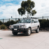 MCC FALCON TRIPLE LOOP BULLBAR WITH FOG LIGHTS FOR TOYOTA LANDCRUISER 98-07