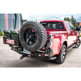 MCC REAR WHEEL CARRIER BAR WITH DUAL JERRY CAN HOLDERS FOR ISUZU DMAX 20-ON