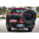 MCC REAR WHEEL CARRIER BAR WITH DUAL JERRY CAN HOLDERS FOR ISUZU DMAX 20-ON
