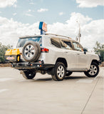 MCC REAR WHEEL CARRIER BAR WITH DUAL JERRY CAN HOLDERS FOR TOYOTA LAND CRUISER 22-ON