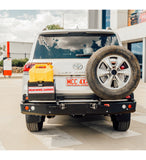 MCC REAR WHEEL CARRIER BAR WITH SINGLE JERRY CAN HOLDER FOR TOYOTA LAND CRUISER 22-ON
