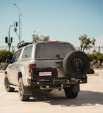 MCC REAR WHEEL CARRIER BAR WITH DUAL JERRY CAN HOLDERS FOR VOLKSWAGEN AMAROK 11-ON